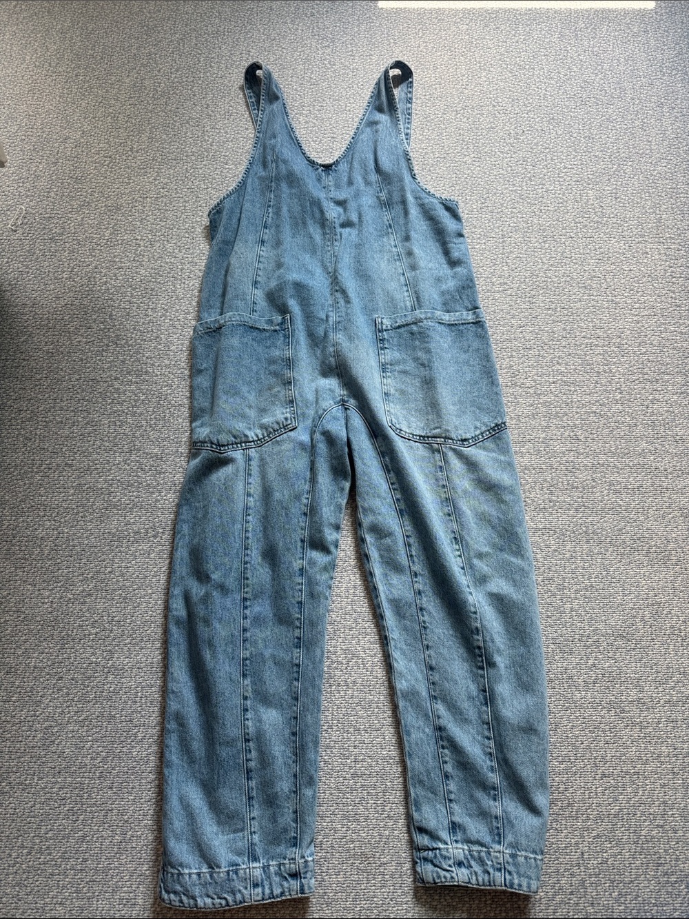 We The Free Light Blue Denim Overalls Jumpsuit